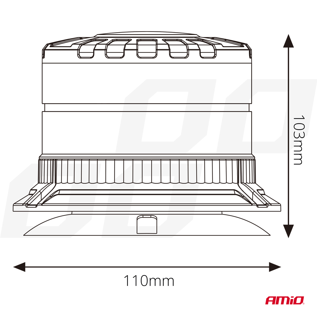 Lampa ostrzegawcza błyskowa kogut LED W29M 12 V 24 V — ujęcie 6