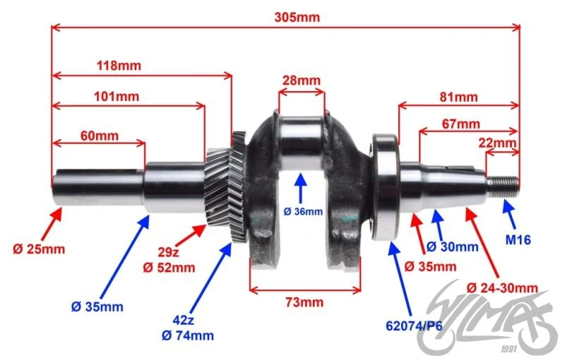 Wał korbowy gokart do silnika GX390 — ujęcie 2