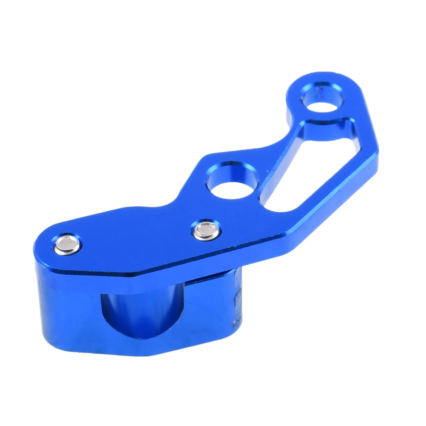 Uchwyt przewodu hamulcowego Simson S50 S51 niebieski aluminium CNC anoda Racing Force — ujęcie 2