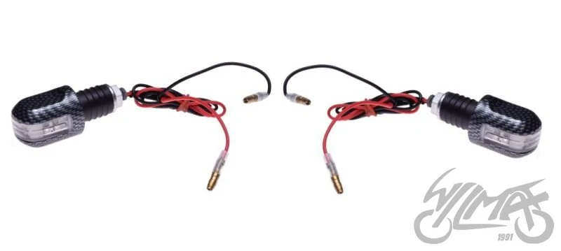 Kierunkowskazy LED carbon, biały klosz 12 V 1 W — para AM1376 — ujęcie 1
