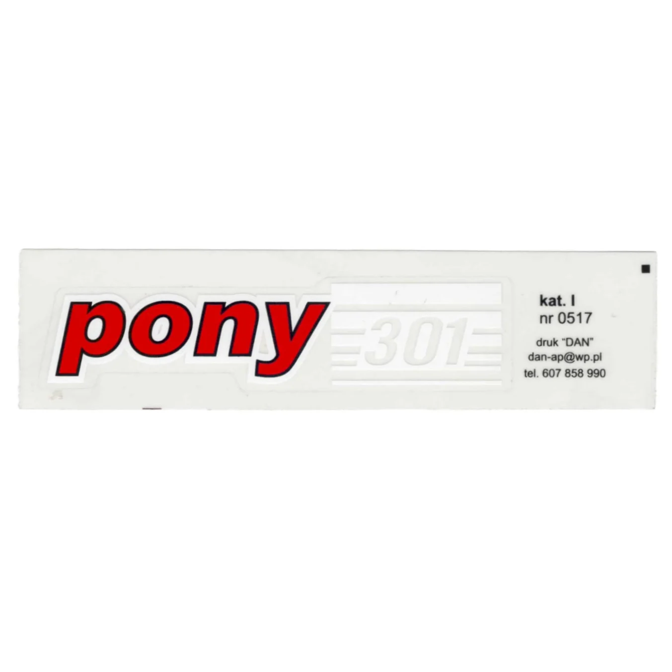 Naklejka Romet pony 301 czerwono biała PL — ujęcie 1