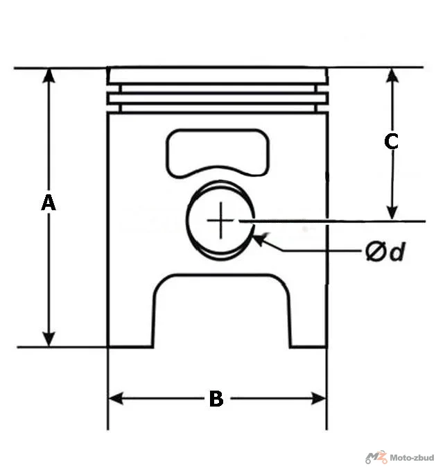 Tłok 54,25 × 15 × 20,50 mm 125 cm³ skuter 4T Yamaha Majesty — ujęcie 2