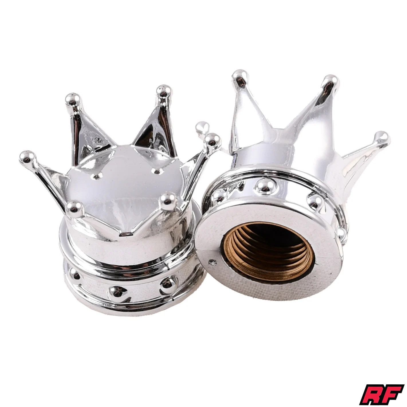 Nakrętka wentyla Racing Force crown srebrna 2szt — ujęcie 1