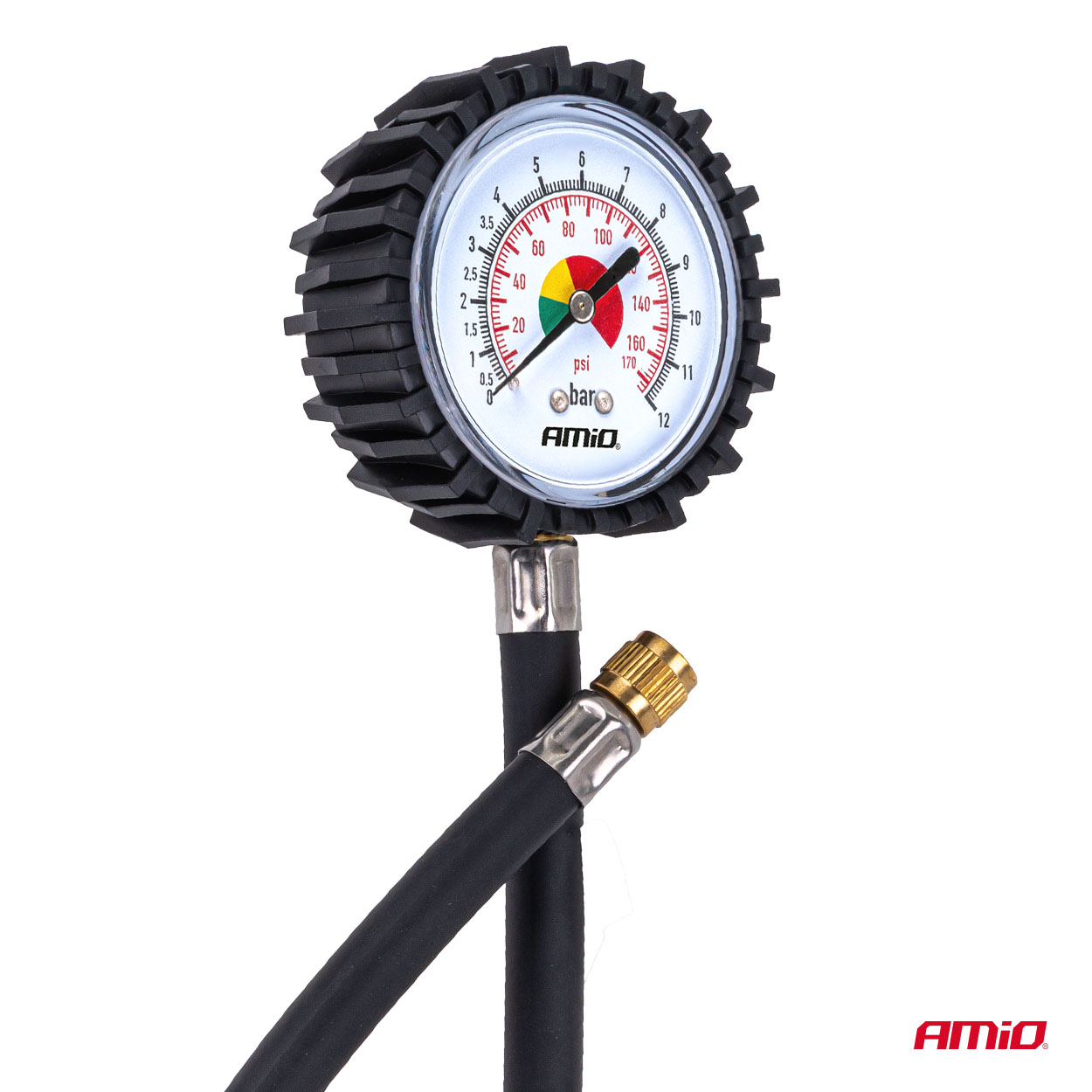 Ciśnieniomierz analogowy manometr z wężem 30 cm 12 bar — ujęcie 8