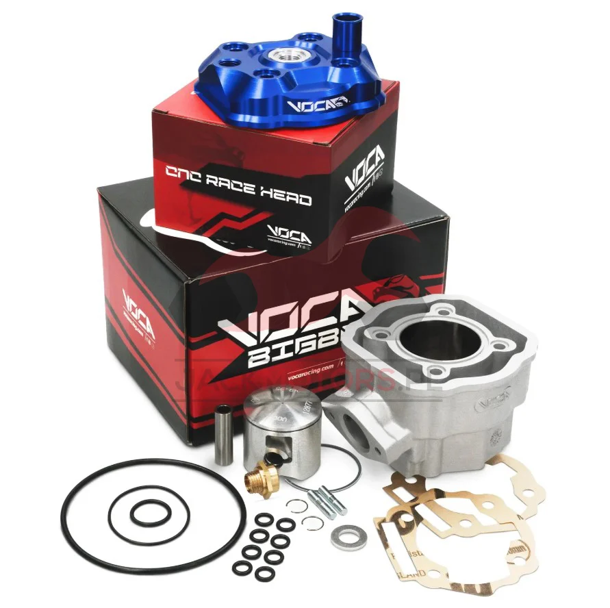 Cylinder VOCA bestia nicasil racing 80 cm³ Derbi D50B0 LC + niebieska głowica — ujęcie 1