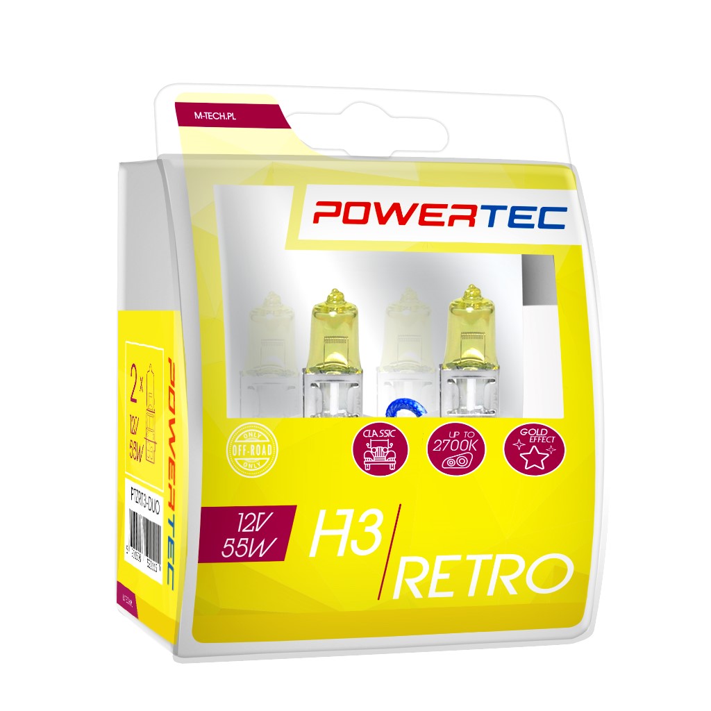 Żarówka halogenowa H3 12 V 55 W Retro M-Tech, 2 szt. PTZRT3-DUO — ujęcie 3
