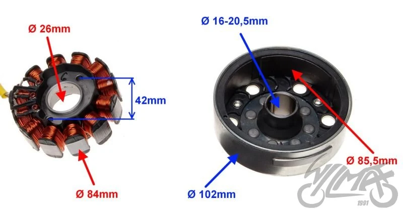 Stator iskrownik + koło magnesowe do Piaggio Fly 125 — ujęcie 3
