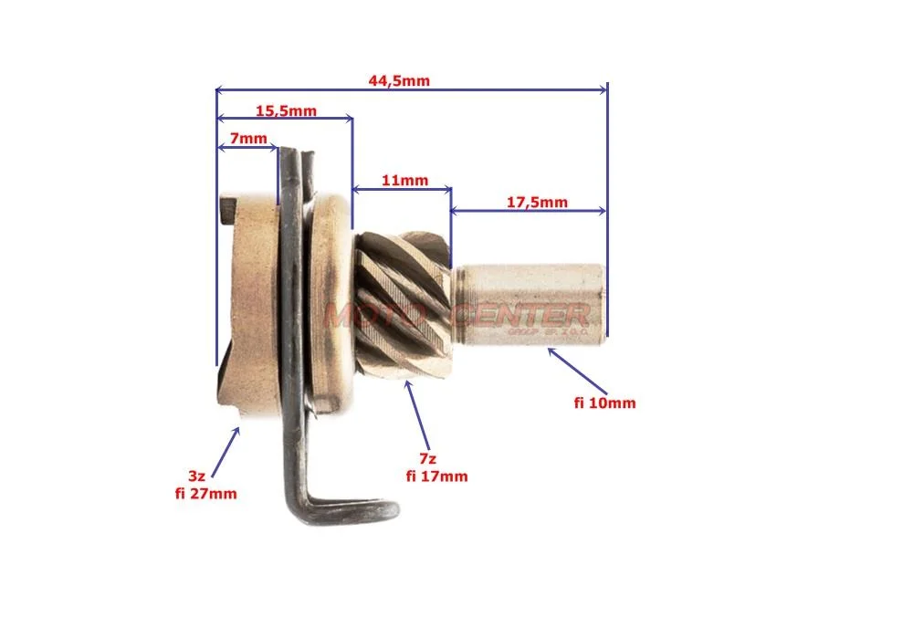 Zębatka pośrednia startera nożnego 50 cm³ skuter 4T Honda DIO W1 PGO 7Z (dł.45 mm) — ujęcie 2