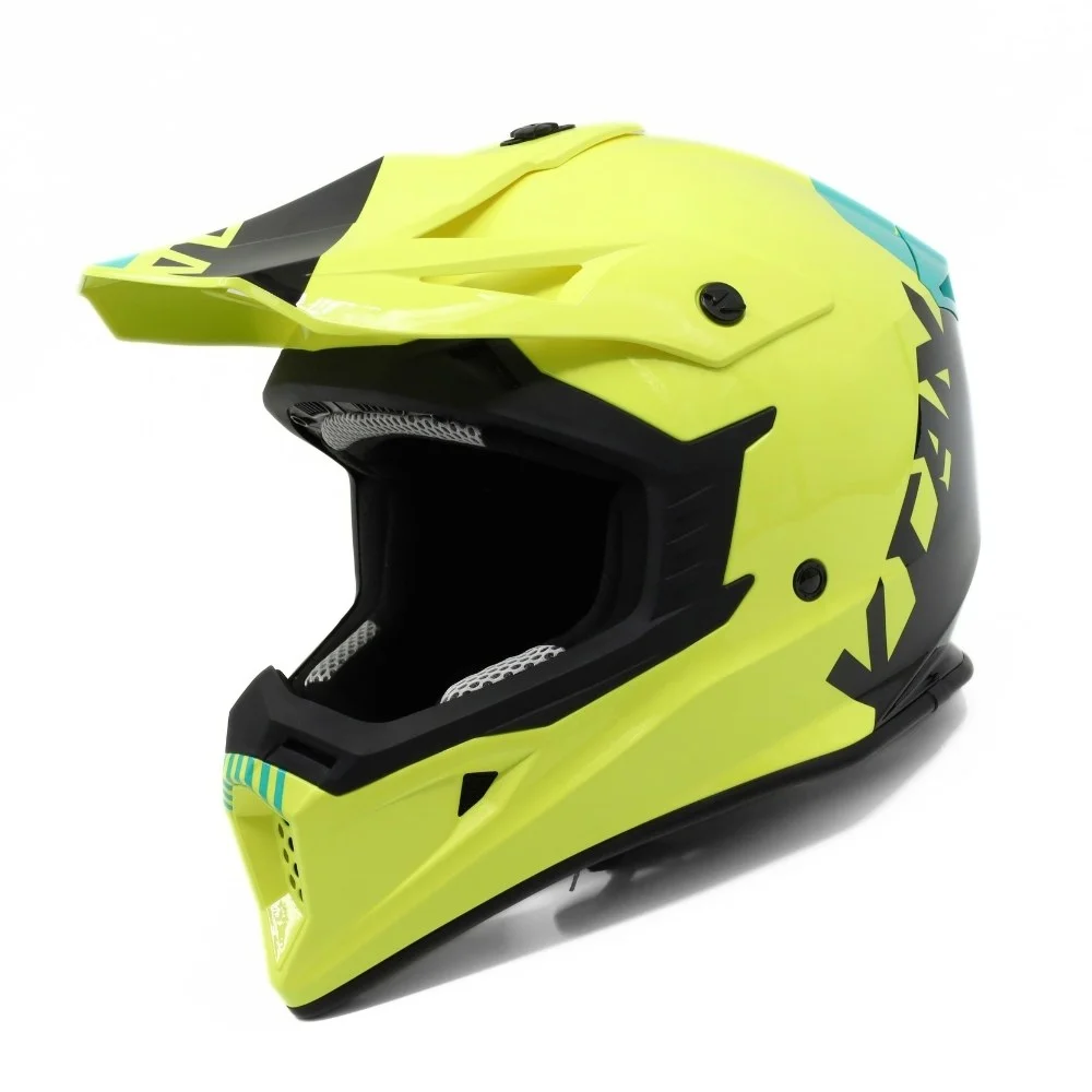 Kask VCAN model H325 fluo żółto-czarno-błękitny XS — ujęcie 3