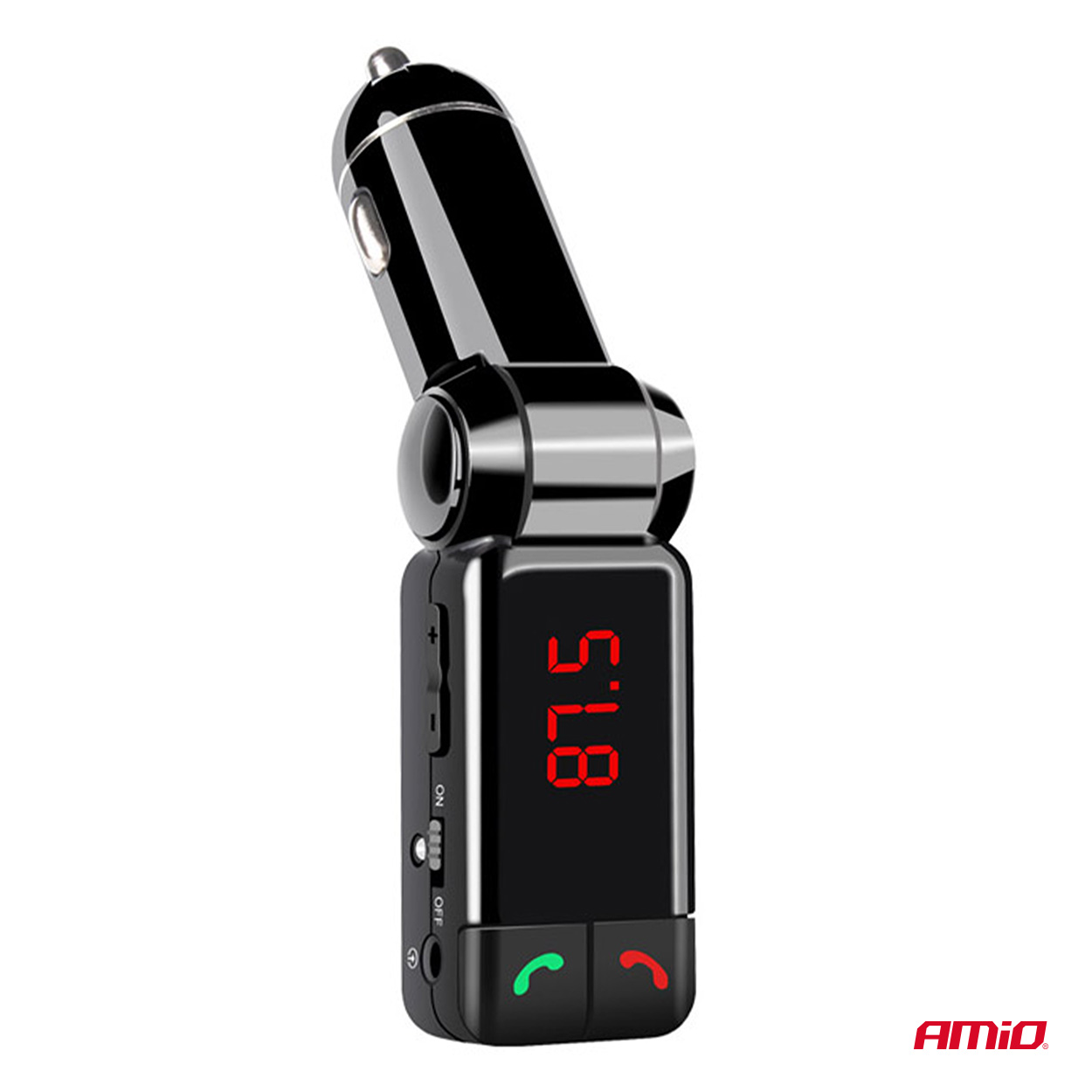 Transmiter samochodowy FM składany 2×USB-A 12 V 24 V — ujęcie 4