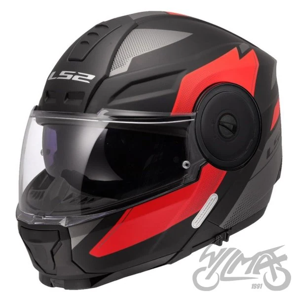 Kask szczękowy LS2 FF902 Scope II Duria M.Black Red — S z Pinlockiem — ujęcie 1