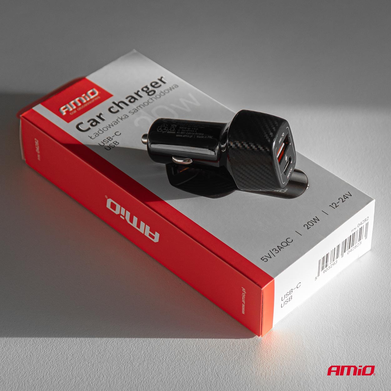 Ładowarka samochodowa QC+PD 20 W USB-A + USB-C — ujęcie 3