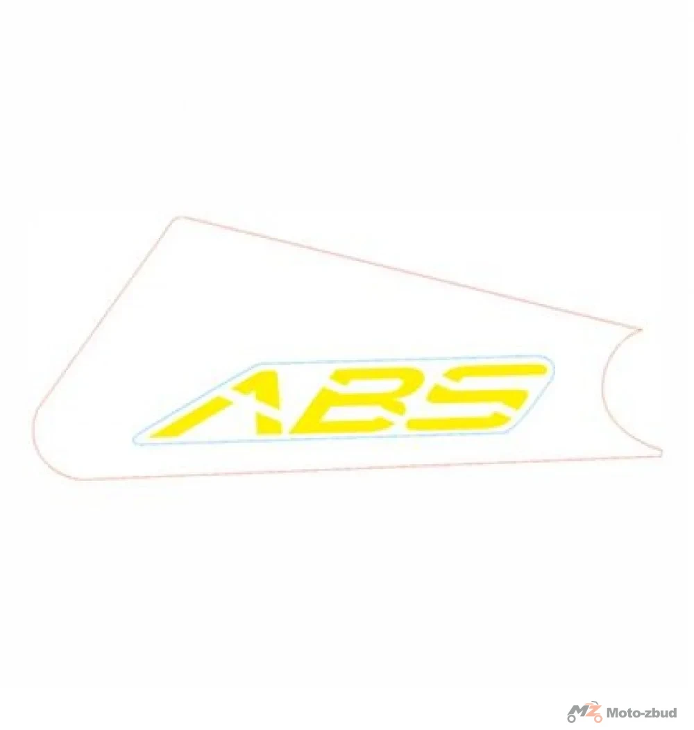 Naklejka "ABS" na błotnik przód żółta prawa (nr kat.1210342-363000) (Zontes ZT 310-V)