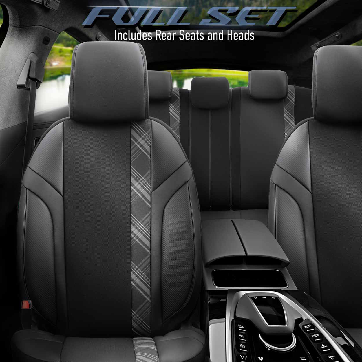 Komplet pokrowców na fotele samochodowe OTOM HORIZON 1808 BLACK/SMOKED 3-ZIP — ujęcie 11