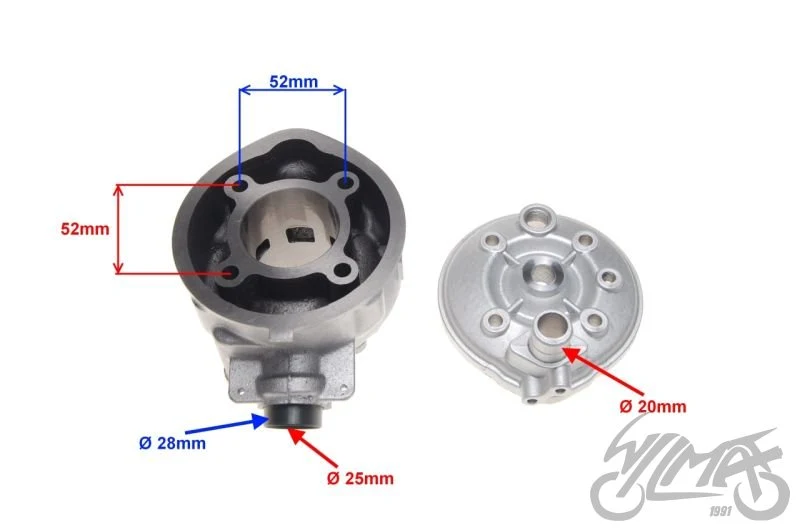 Cylinder AM6 / AM4-5 LC, tłok 47 mm, srebrny — AY3207S — ujęcie 2