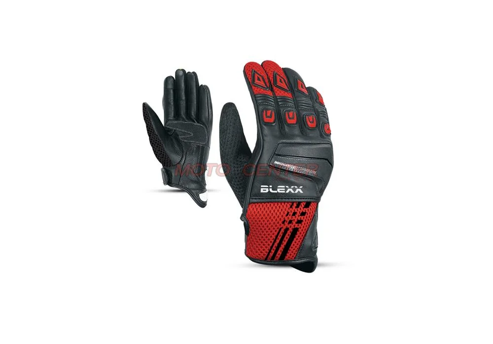 Rękawice motocyklowe skórzane Blexx CE-4309 czarne/czerwone S — ujęcie 1