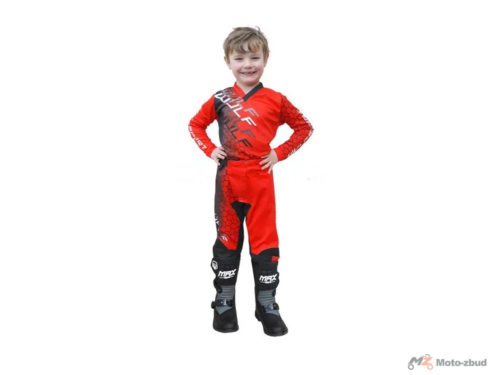 Spodnie crossowe Wulf Cub Race NEW Junior Red 24 8-9y