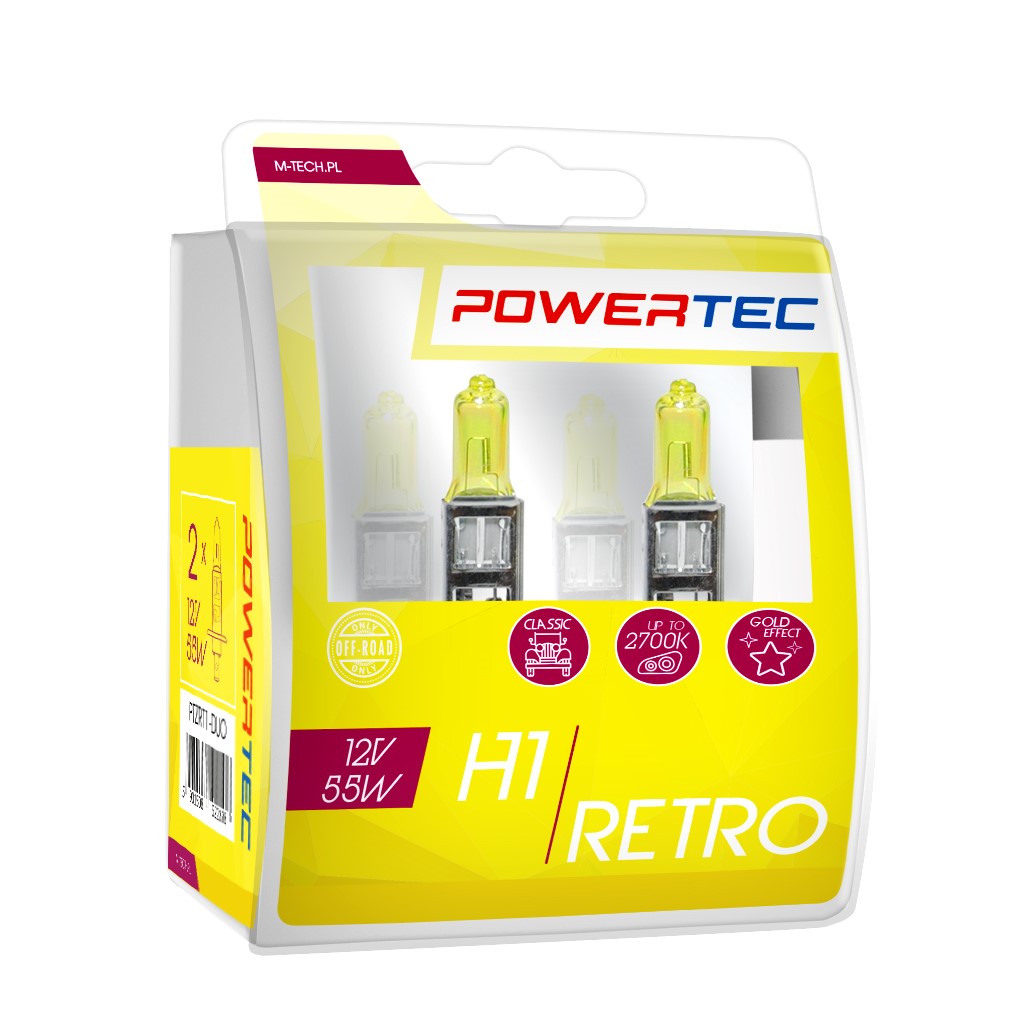 Żarówka halogenowa H1 12 V 55 W Retro M-Tech, 2 szt. PTZRT1-DUO — ujęcie 3