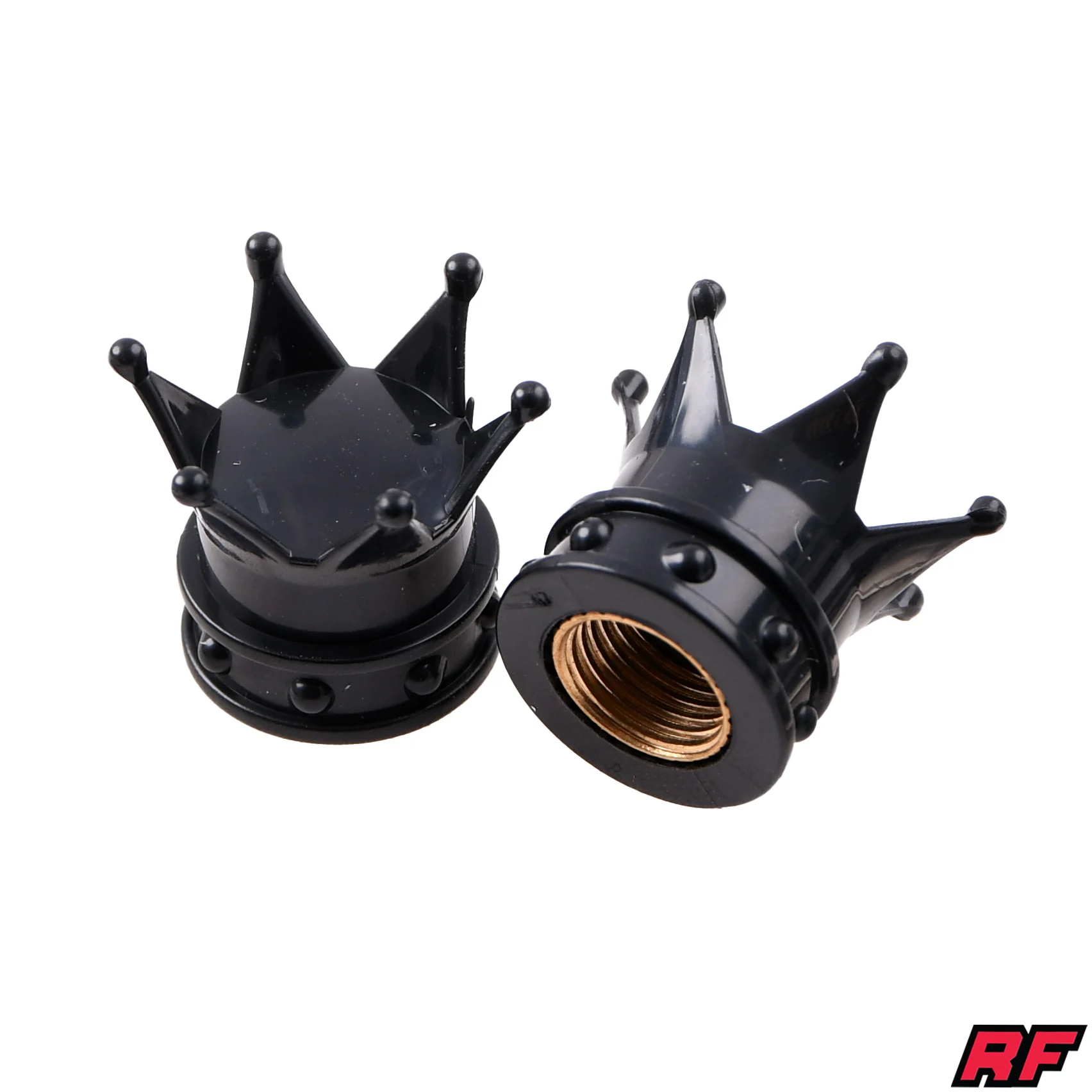Nakrętka wentyla Racing Force crown czarna 2szt — ujęcie 1
