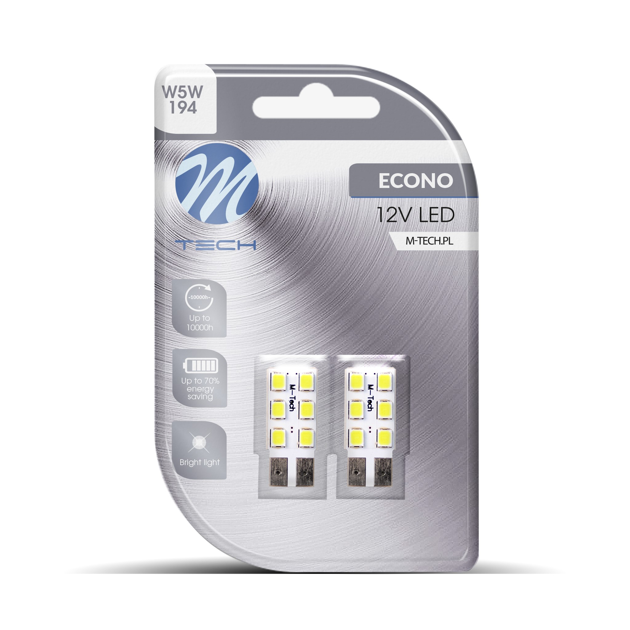 Żarówka LED W5W 0,76W12V 6SMD3528, 2 szt. M-Tech LB083W — ujęcie 5