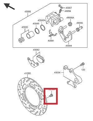 Śruba M8 × 17 gwint 1,25 Kawasaki OEM — ujęcie 5