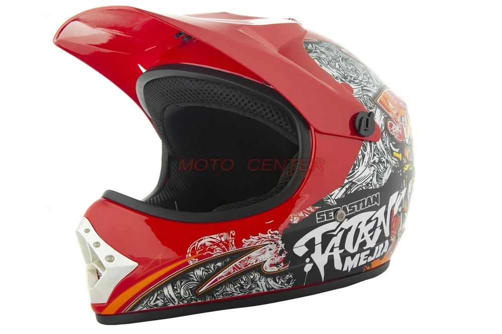 Kask crossowy City-Bike Dziecięcy WL-801A Junior Tatan czerwony M — ujęcie 1