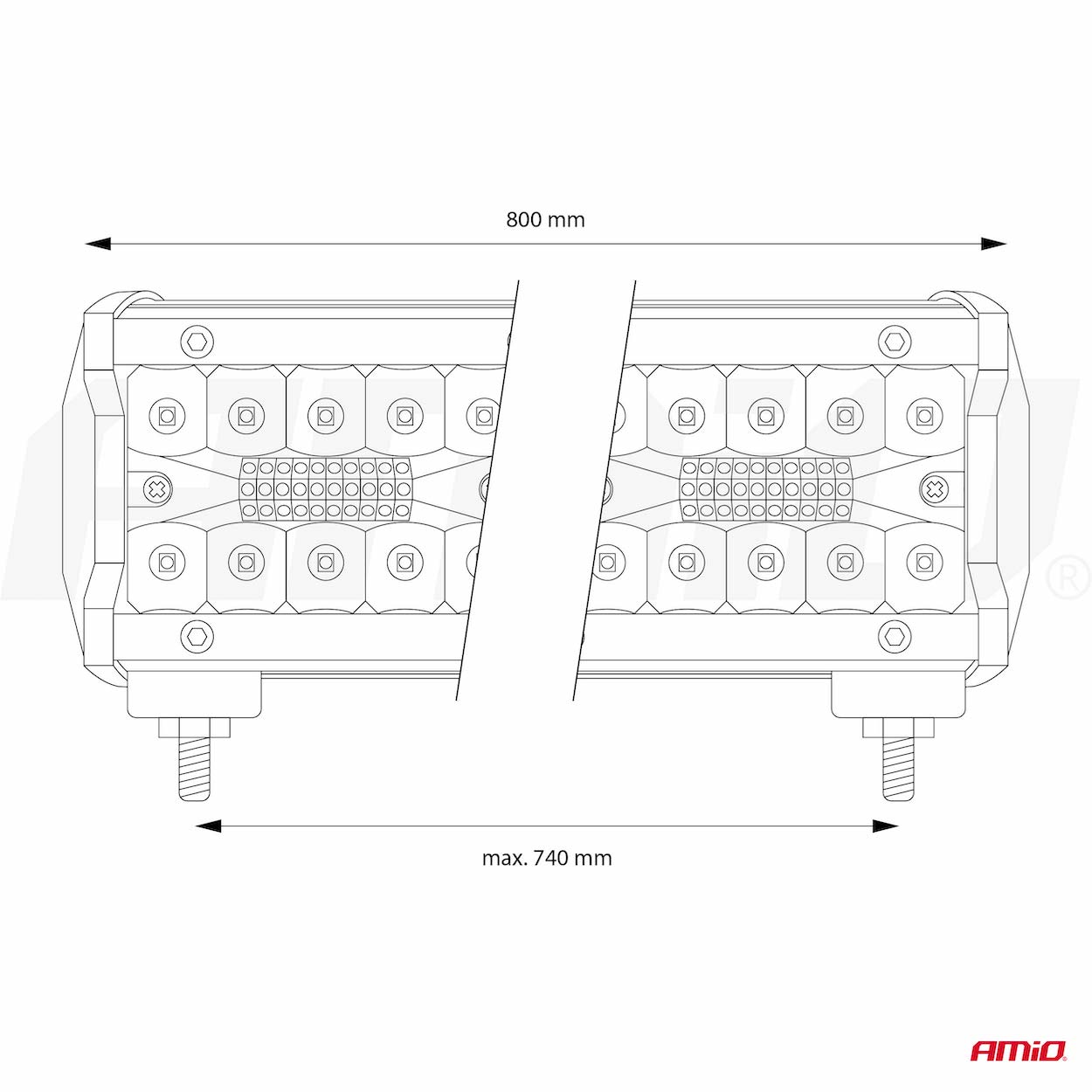 Lampa robocza panelowa LED BAR AWL31 660 W 80 cm 66000lm 12 V 24 V — ujęcie 9