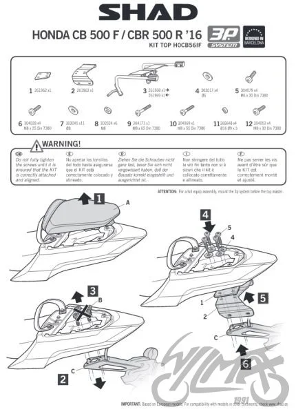Stelaż kufra bocznego 3P SHAD do Honda CB500 f/R — ujęcie 2