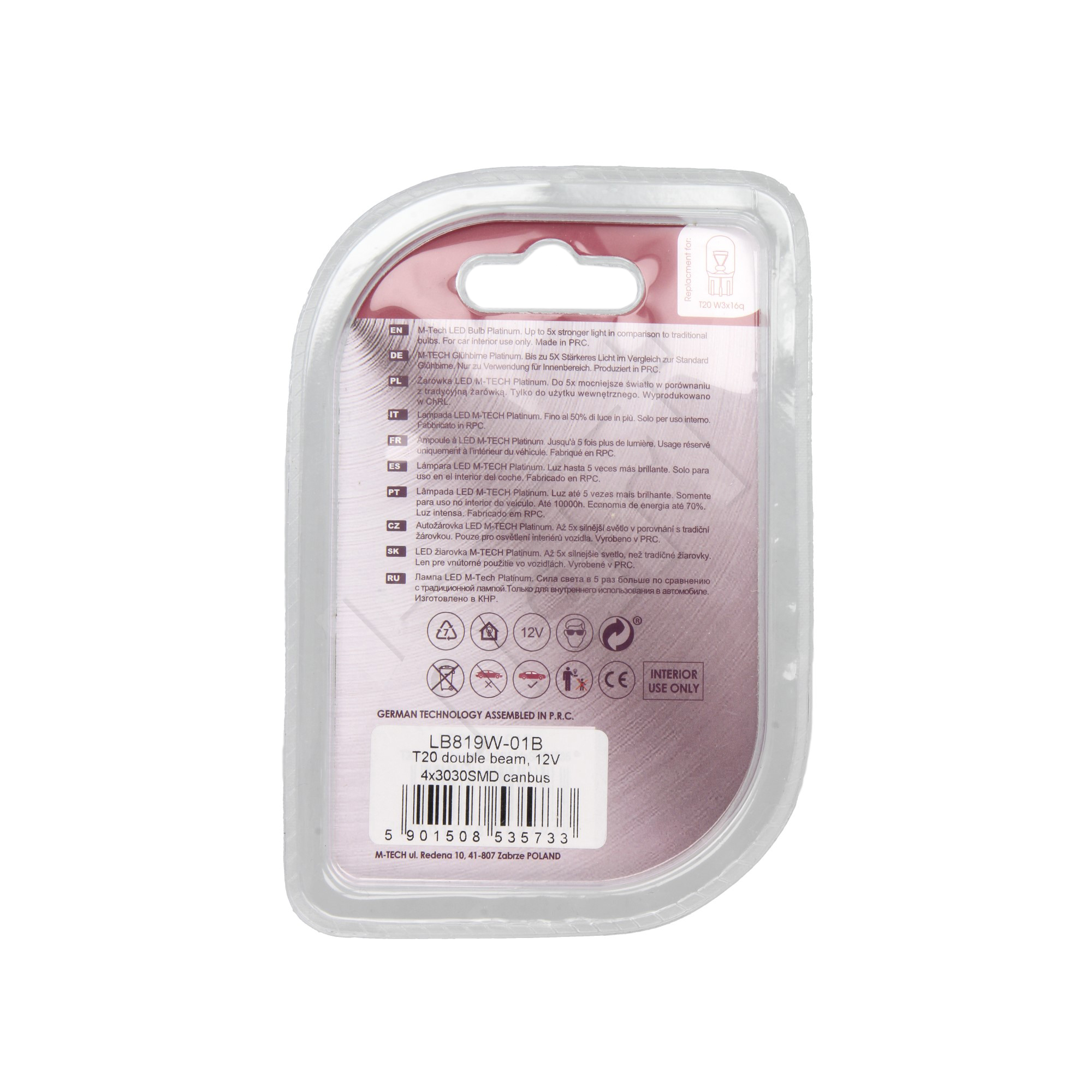 Żarówka LED P21W M-Tech 1 szt. LB819W-01B — ujęcie 3