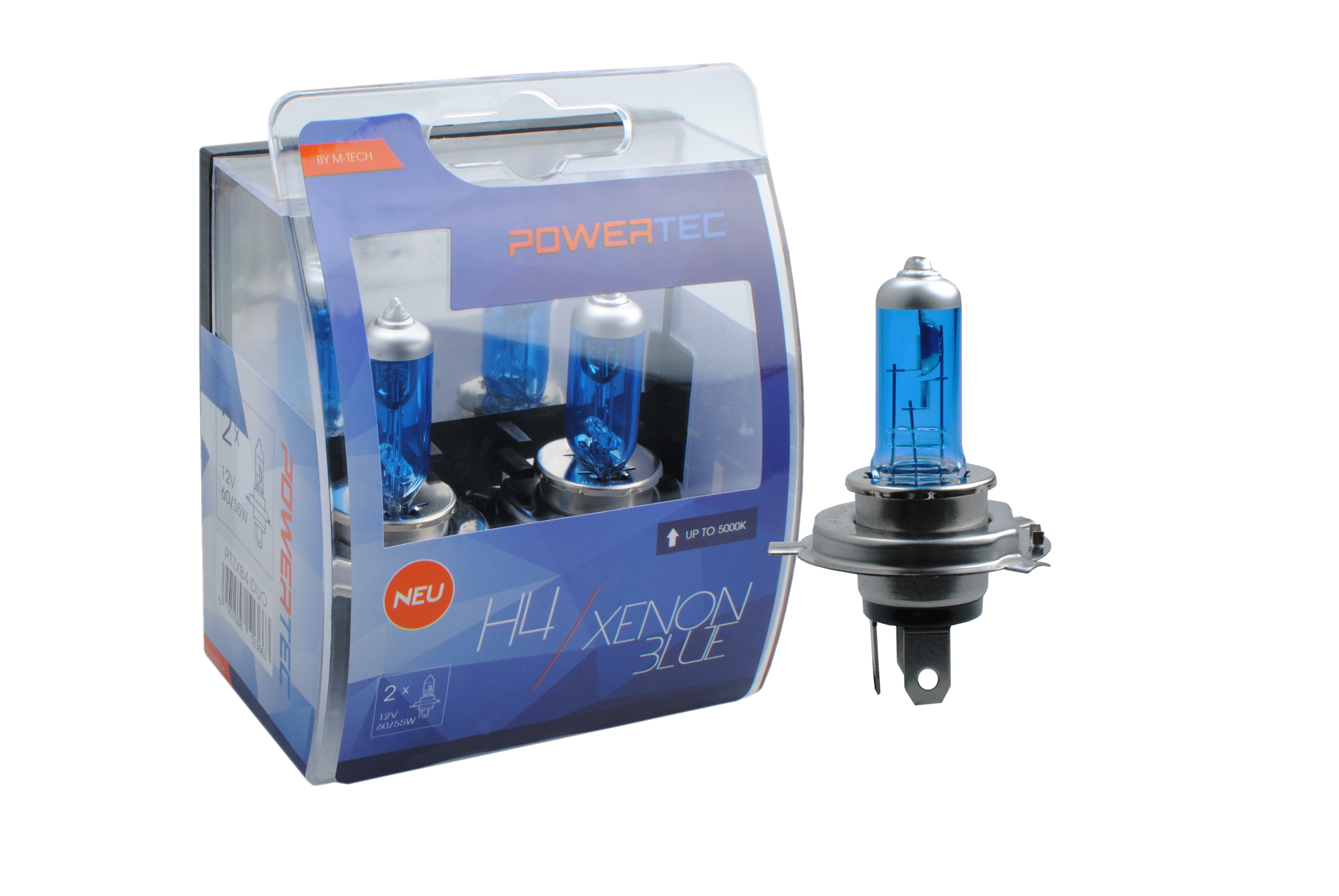 Żarówka halogenowa H4 12 V 55 W xenon Blue M-Tech PTZXB4-DUO — ujęcie 3