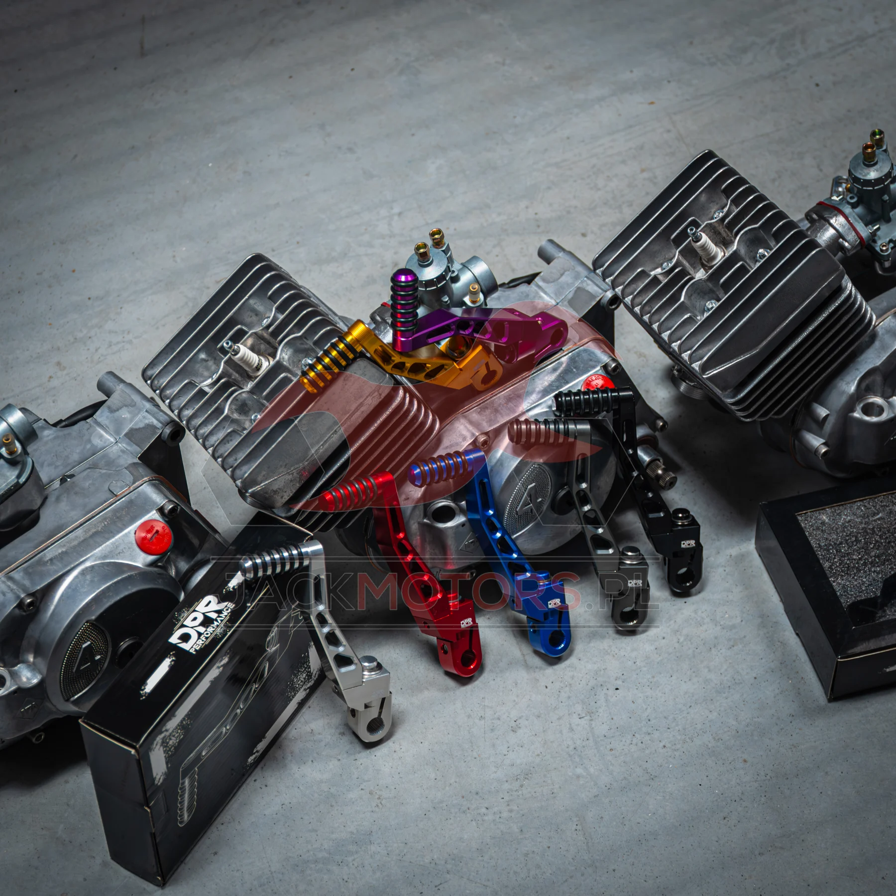 Dźwignia startera Simson S51 fioletowa aluminium CNC racing DPR Performance — ujęcie 12