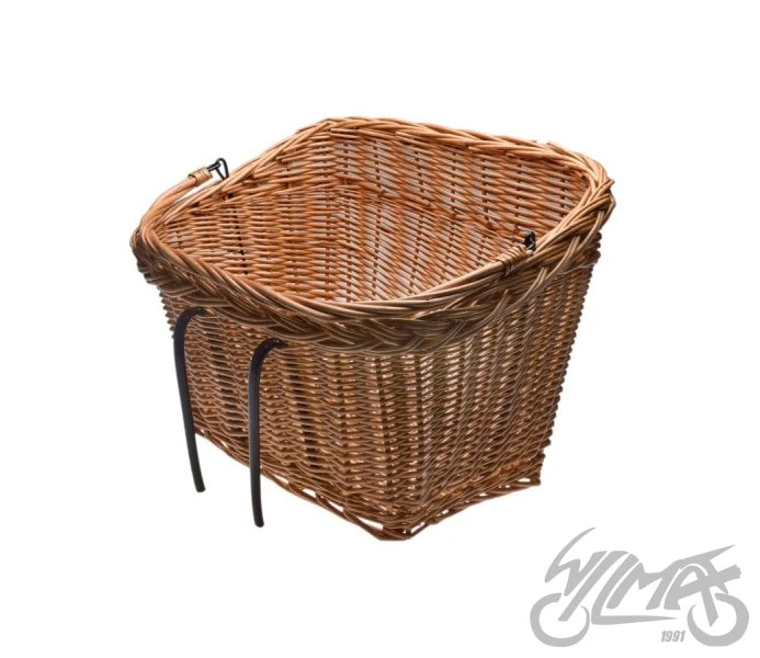 Kosz rowerowy przód wiklinowy zawieszany — ujęcie 2