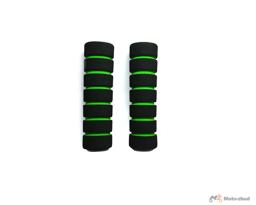 Chwyty kierownicy rowerowej longus gąbka 125 mm czarno-zielone