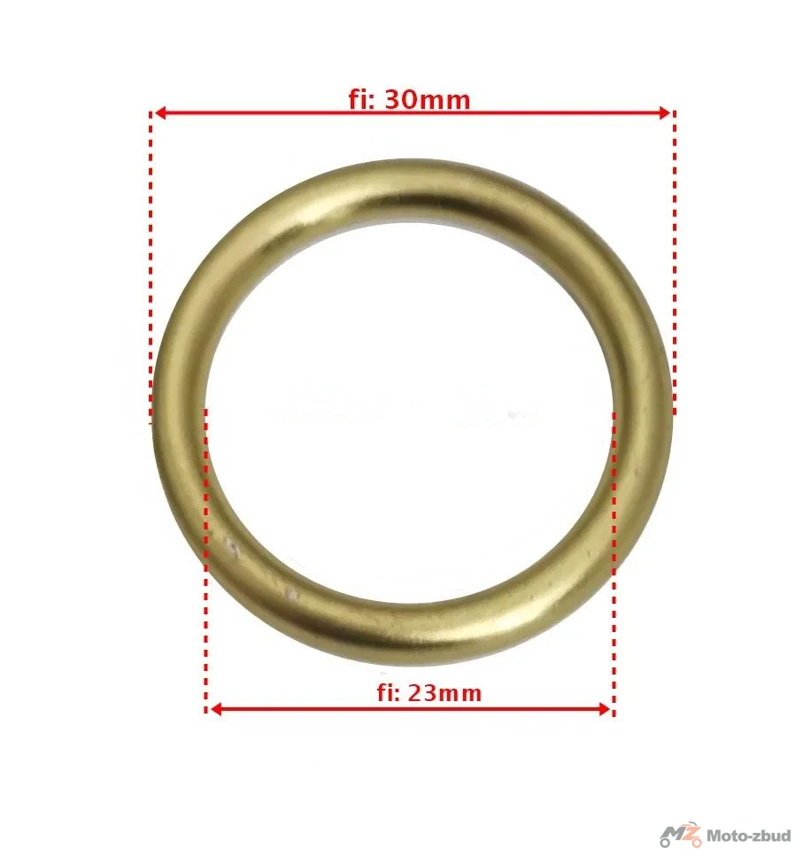 Uszczelka tłumika 23 × 30 × 3,5 mm 50-80 cm³ skuter 4T 139QMB (miedziana) — ujęcie 2
