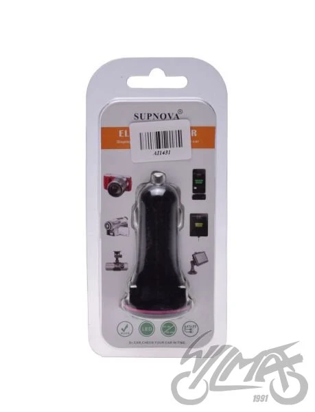 Ładowarka 2×USB do gniazda zapalniczki 12/24 V z woltomierzem — ujęcie 2