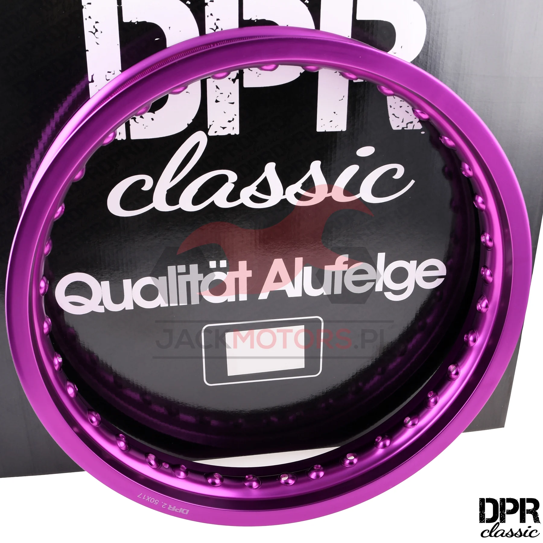 Obręcz koła 2,50 × 17 aluminiowa fioletowa DPR Classic — ujęcie 1