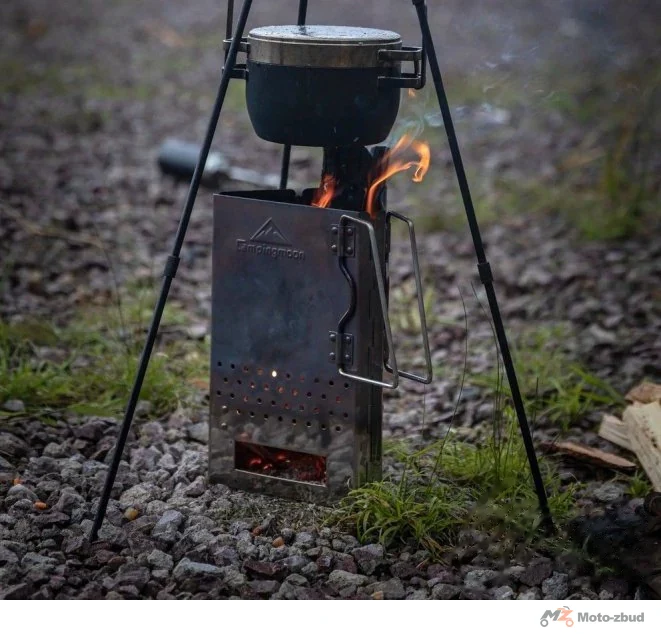 Grill przenośny składany komin do rozpalania camp — ujęcie 5