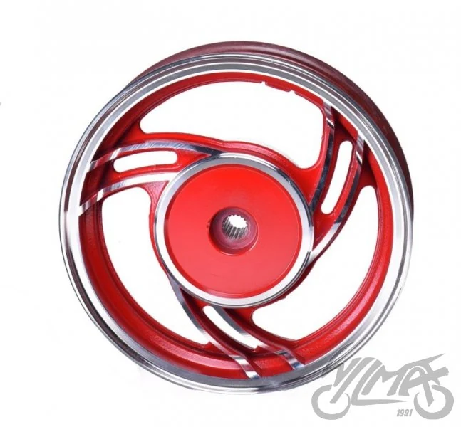 Obręcz koła 10 × 2,15 tył aluminium czerwona — ujęcie 2