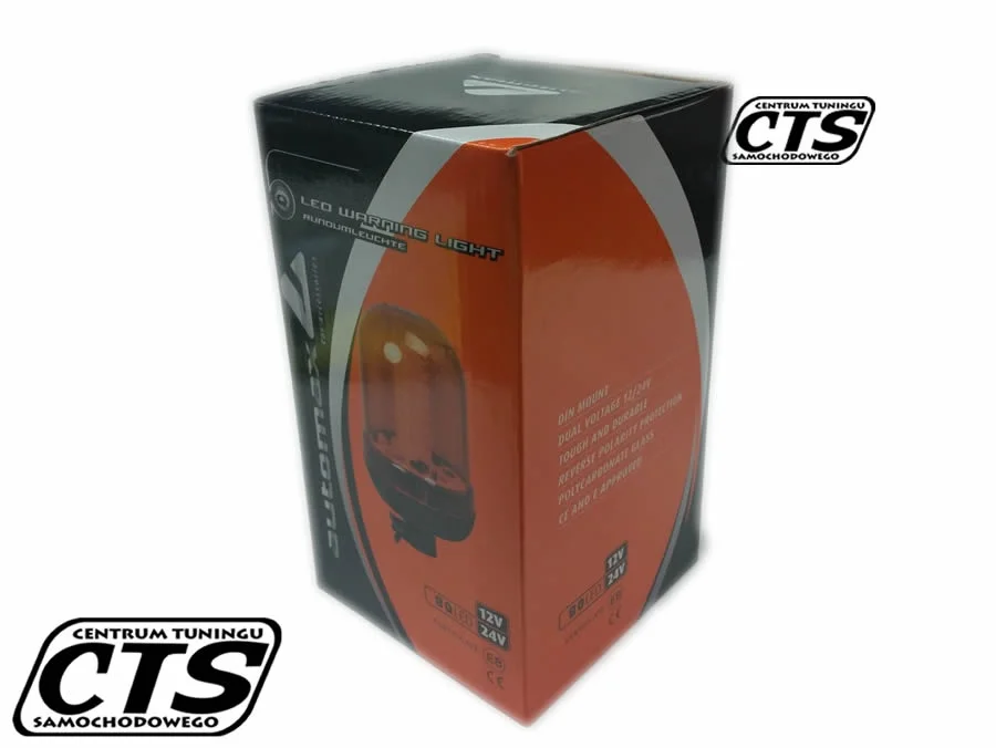 Lampa ostrzegawcza 12/24V pomarańczowa 80 SMD LED E8 na trzpień — ujęcie 2