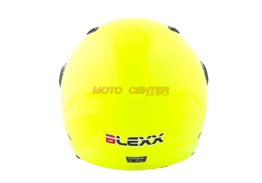 Kask motocyklowy otwarty dziecięcy BLEXX YA-215 żółty fluo L ECER22.06 Homologacja ECE — ujęcie 4