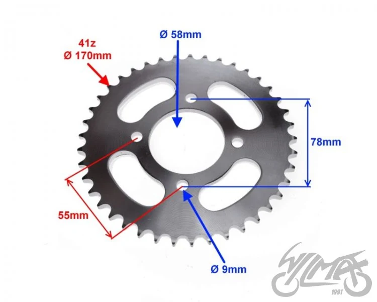 Zębatka tylna 41 zębów 428H Neken Shaft Street — Zipp Neken / Benzer Shaft — ujęcie 2