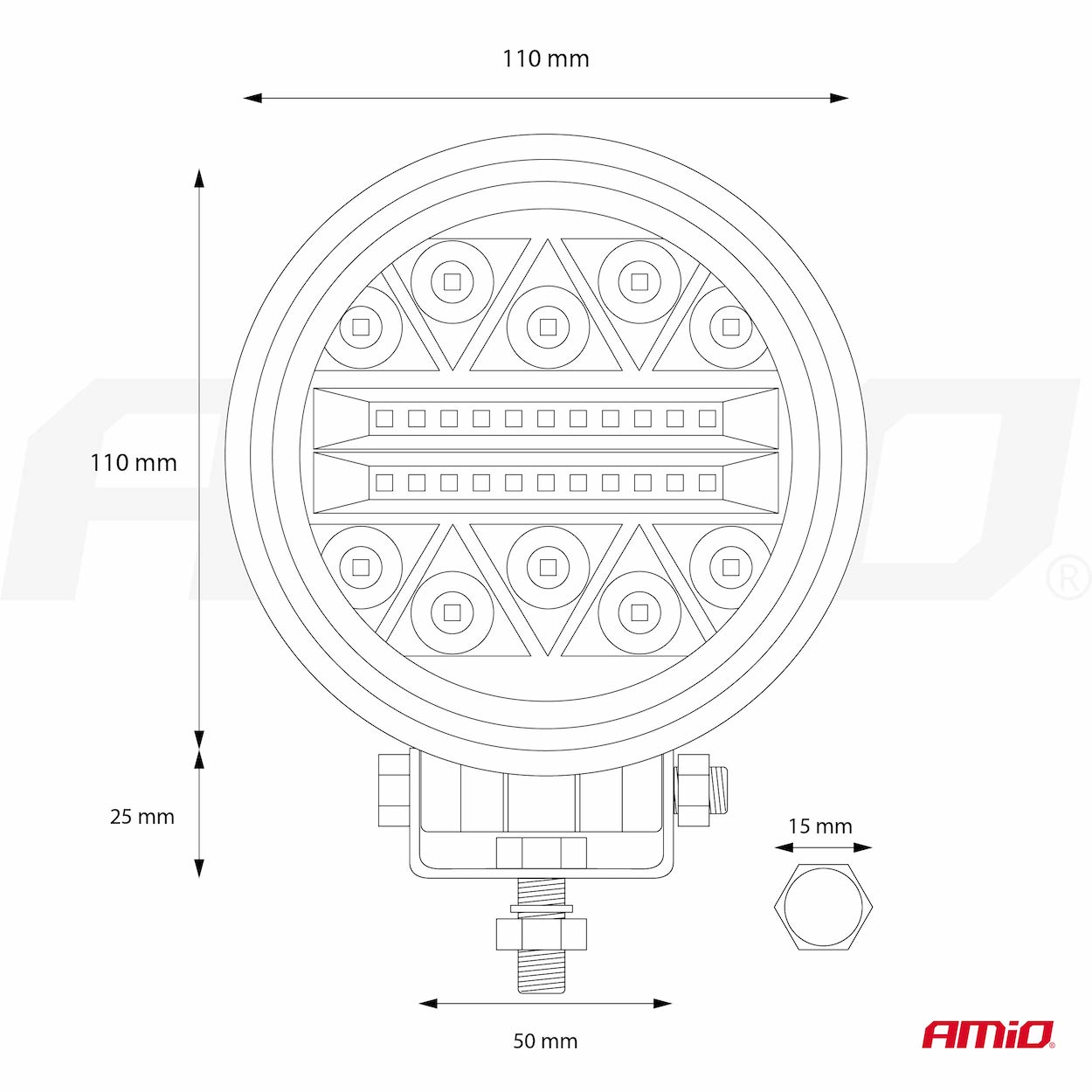 Lampa robocza LED szperacz AWL16 26LED 12 V 24 V — ujęcie 11
