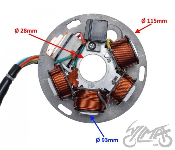 Stator 5 cewek do Vespa PX125 / PX150 / PX200 — 1981–1997 — ujęcie 2