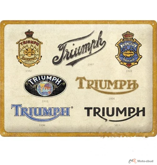 Tablica plakat 30 × 40 Triumph logo evolution 23314