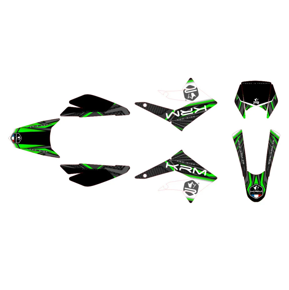 Naklejki / okleina KRM Pro Ride czarno zielona Derbi DRD x-treme / Gilera sm 2011-2017 r. kpl. — ujęcie 1
