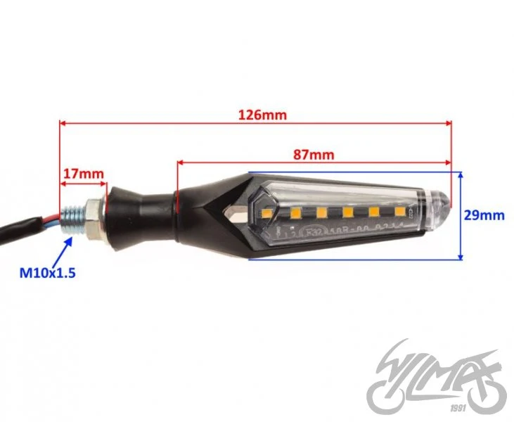 Kierunkowskaz LED do ATV/UTV, M10×1,5 — komplet AM1471 — ujęcie 2