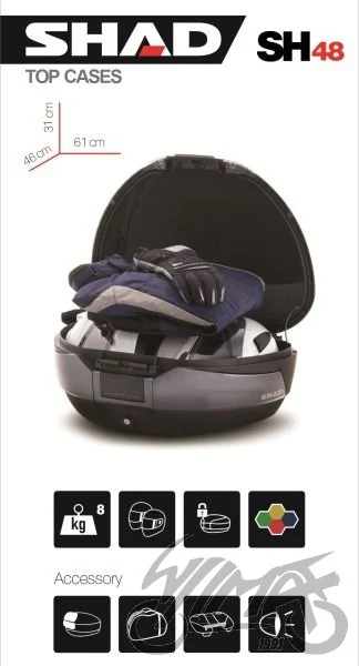 Kufer SHAD SH48 dark grey nakładka+oparcie — ujęcie 3