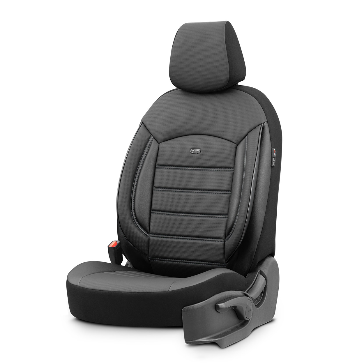 Komplet pokrowców na fotele samochodowe OTOM INSPIRE 3501 BLACK ECO-LEATHER 3-ZIP — ujęcie 2