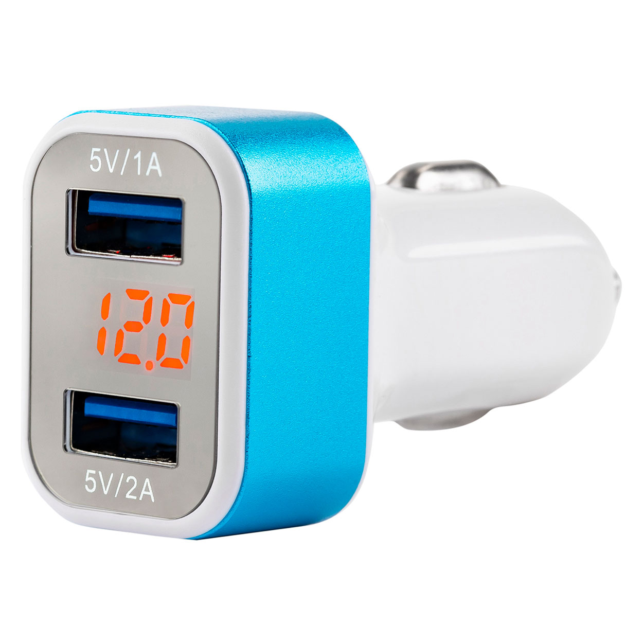 Ładowarka samochodowa 2x USB + woltomierz TEST-04