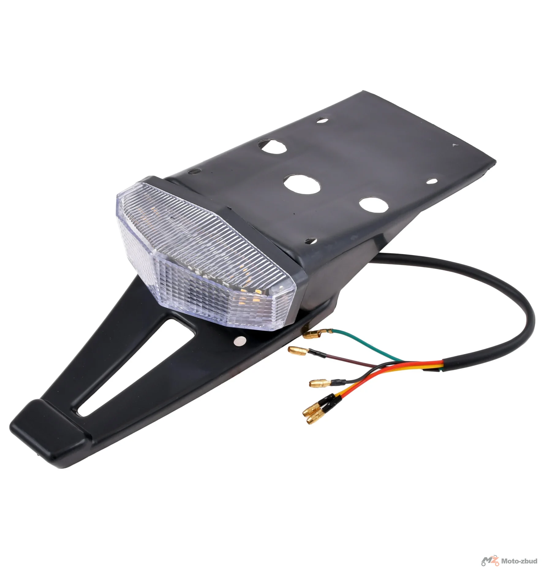 Uchwyt tablicy rejestracyjnej czarny + clear przeźroczysta lampa V2 Racing Force — ujęcie 2